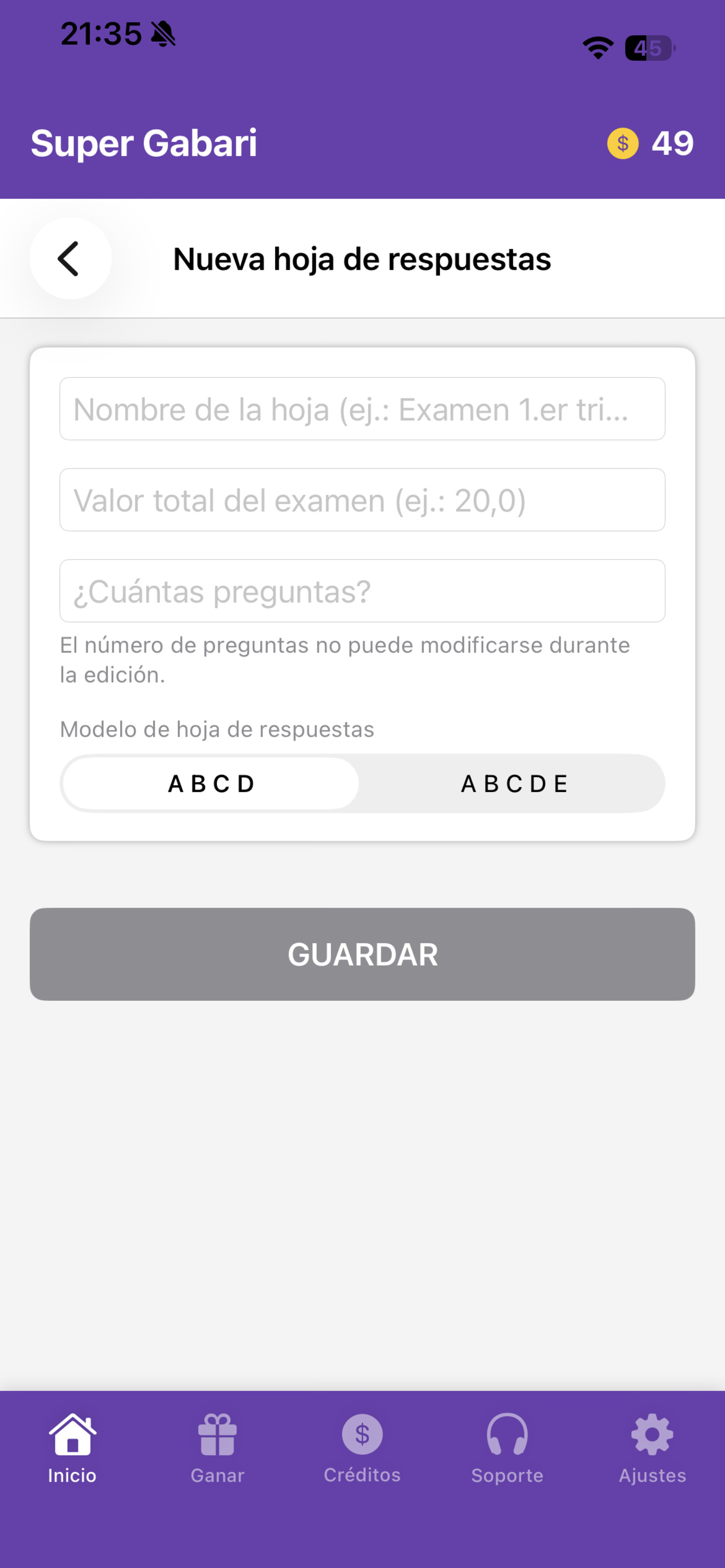 Super Gabari Nueva Hoja