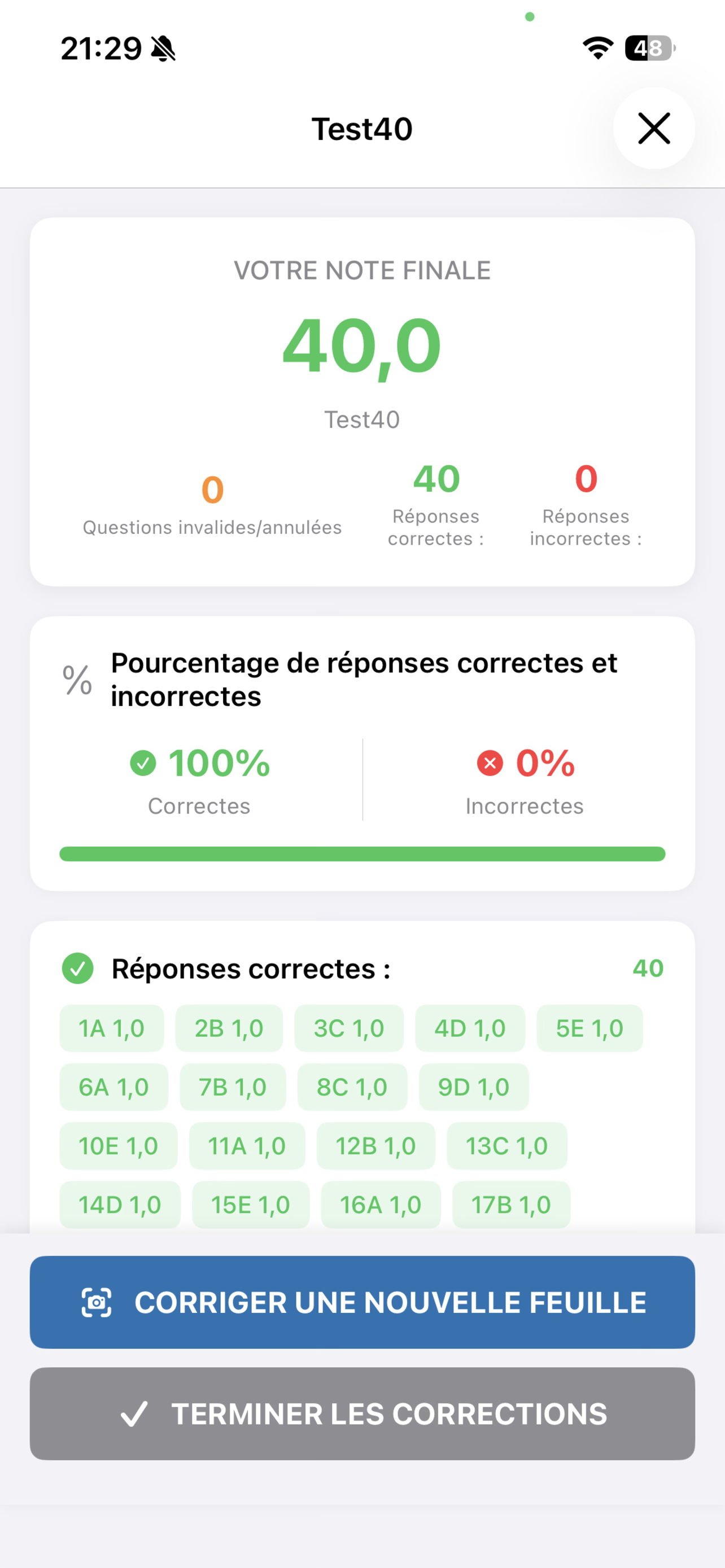 Super Gabari - Écran des Résultats