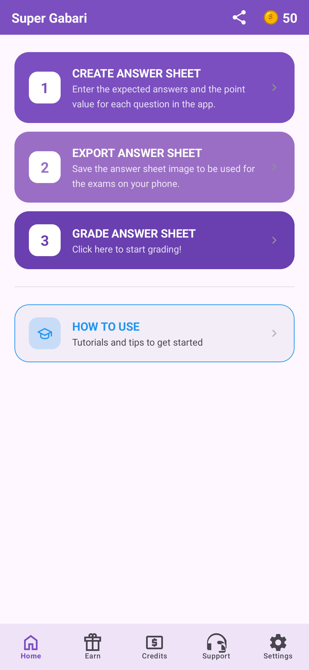 Super Gabari - Home Screen