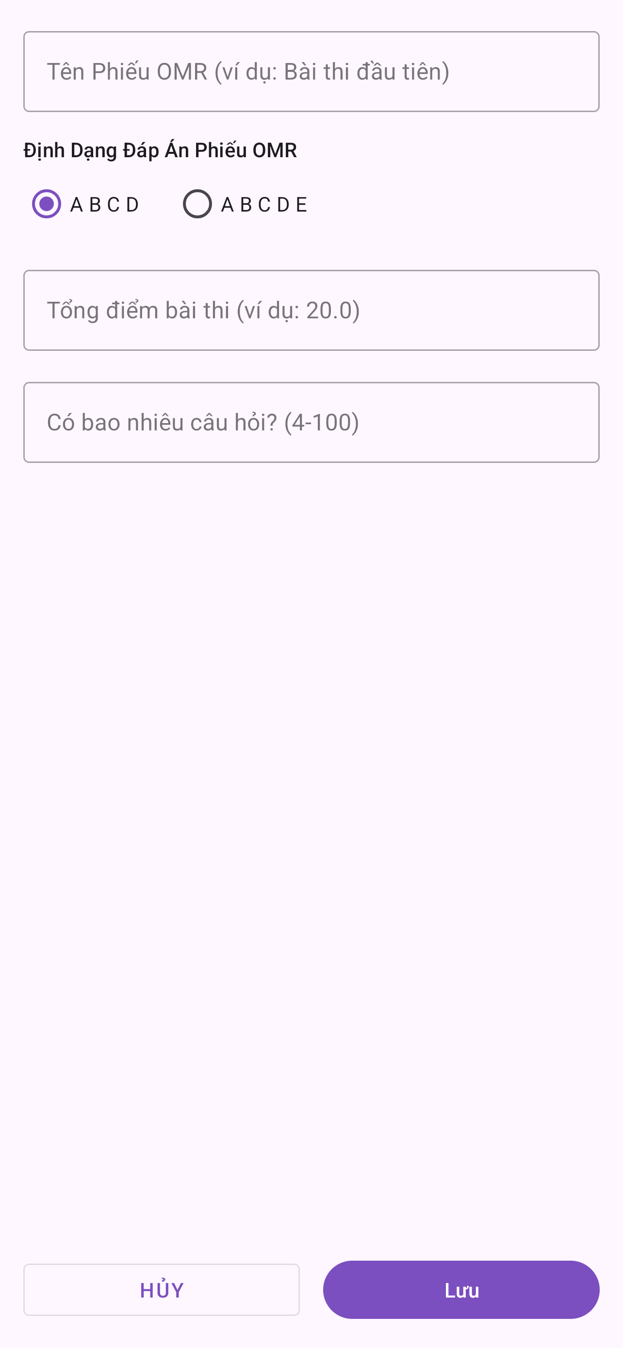 Super Gabari - Phiếu OMR mới